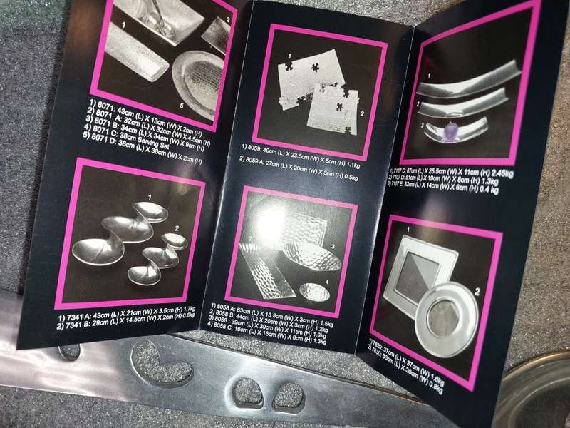 A SI COMO NO MEXICAN HANDCRAFTED PEWTER ART DECOR SET SALAD LADELS