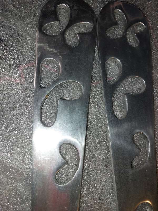 A SI COMO NO MEXICAN HANDCRAFTED PEWTER ART DECOR SET SALAD LADELS
