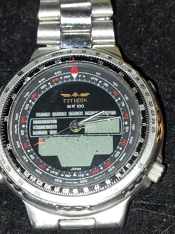 A CITIZEN WINGMAN PILOT WR100 CHRONOGRAPH MODEL C080-088493K