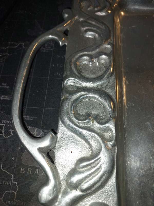 AN ART DECOR ALUMINIUM ALLOY HANDCRAFTED RECTANGULAR SERVING TRAY