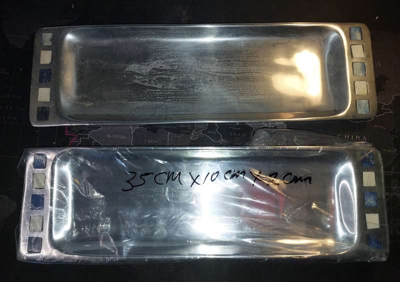 A PAIR ART DECOR RECTANGULAR SERVING TRAYS