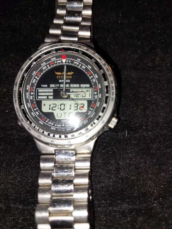 A CITIZEN WINGMAN PILOT WR100 CHRONOGRAPH MODEL C080-088493K