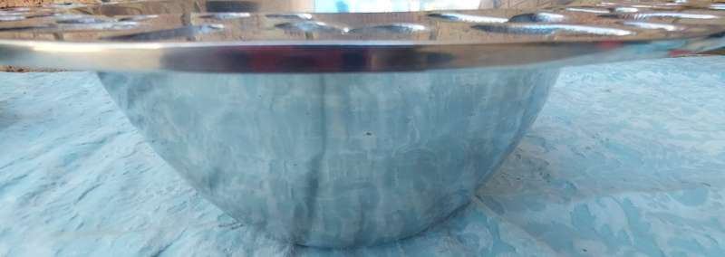 AN ART DECOR SI COMO HANDCRAFTED PEWTER ALLOY MADE IN MEXICO SERVING BOWL