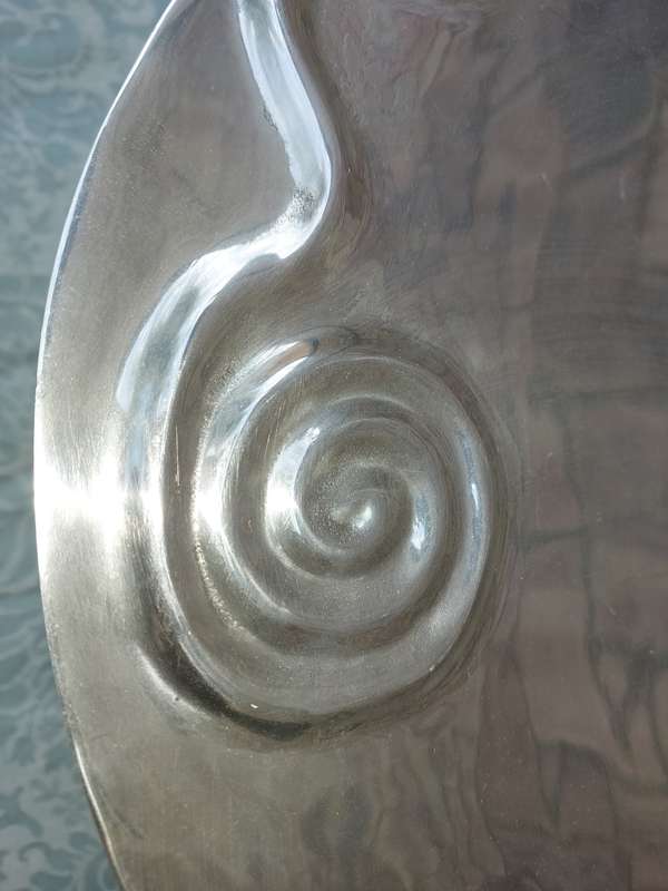 AN ART DECOR ORNATE SI COMO PEWTER-MADE IN MEXICO CAKE STAND