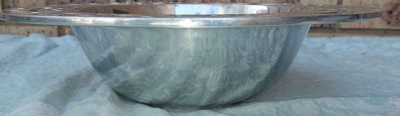 AN ART DECOR SI COMO PEWTER HANDCRAFTED ALLOY MADE IN MEXICO SERVING BOWL