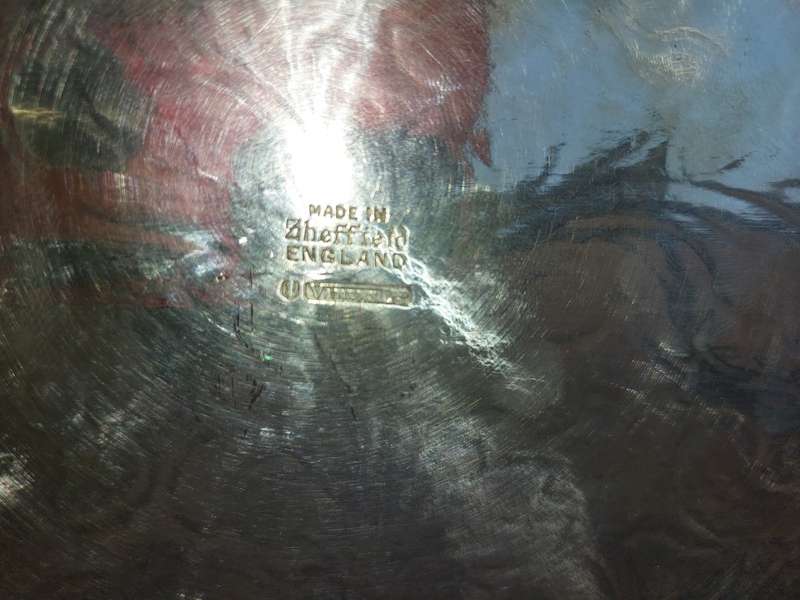 A VICTORIAN DESIGN SILVER PLATED SERVING TRAY SOLD AS IS
