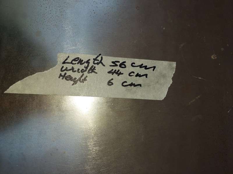 TWO IRON SHEET METAL EXTRA LARGE SERVING TRAYS SOLD AS IS