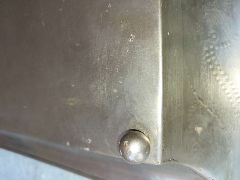 TWO IRON SHEET METAL EXTRA LARGE SERVING TRAYS SOLD AS IS