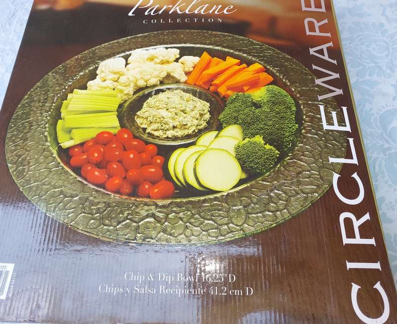 A PARKLANE COLLECTION  CHIP & DIP BOWL 16.25D CHIPS Y SALSA RECIPIENTE 41.2 CM D