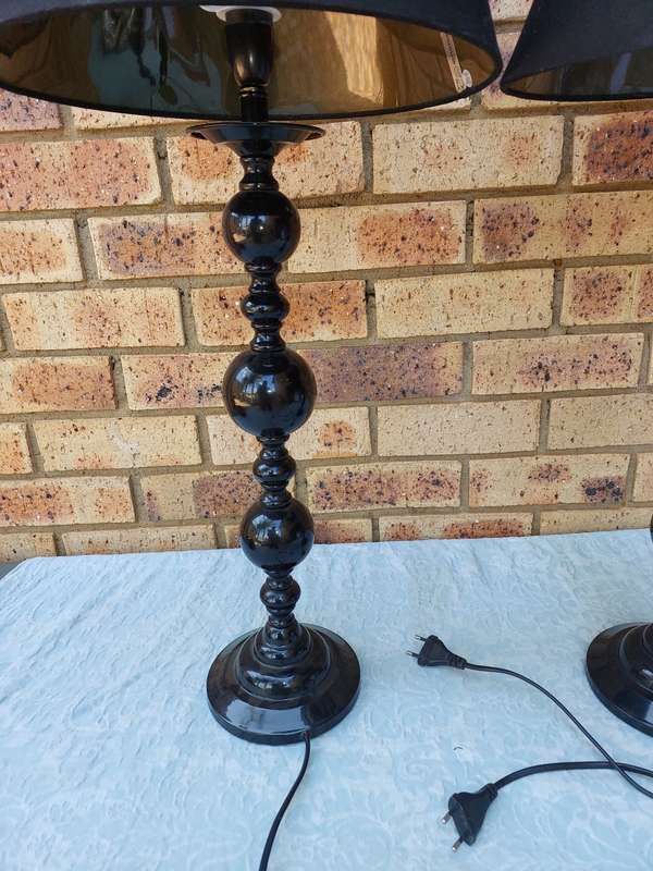 A SET OF PLASTIC POLYMER BLACK LAMP SHADES