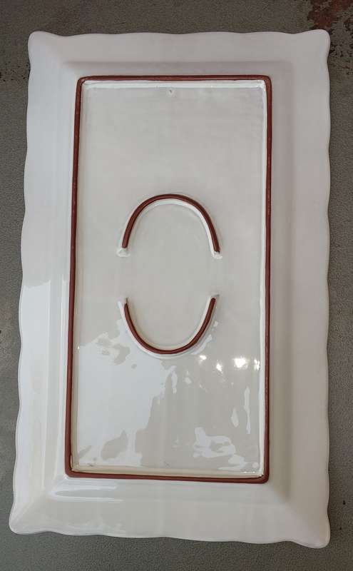 3 BEAUTIFULL FRENCH WHITE PLATTERS SOLD AS IS