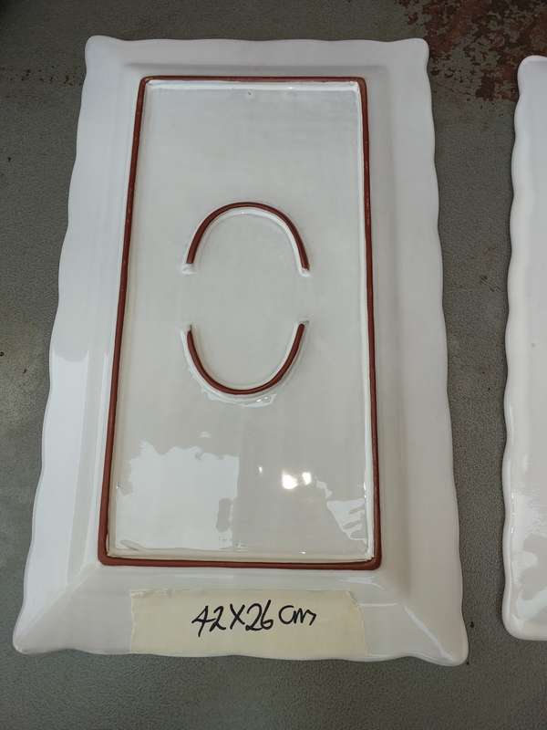 3 BEAUTIFULL FRENCH WHITE PLATTERS SOLD AS IS
