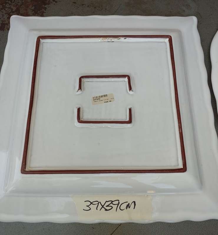 3 BEAUTIFULL FRENCH WHITE PLATTERS SOLD AS IS