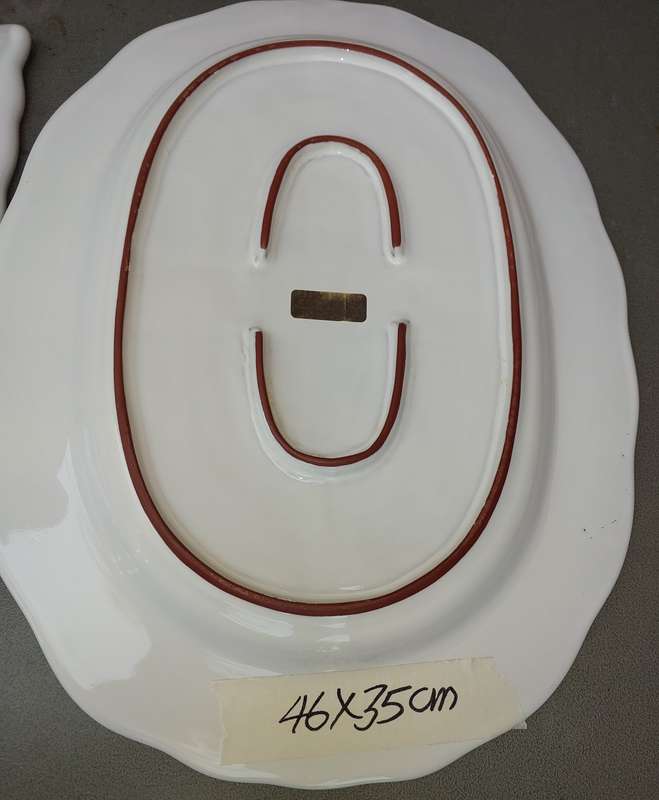 3 BEAUTIFULL FRENCH WHITE PLATTERS SOLD AS IS