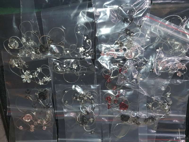 NEVER USED COSTUME ROSES NECKLACES AND MATCHING EARRINGS