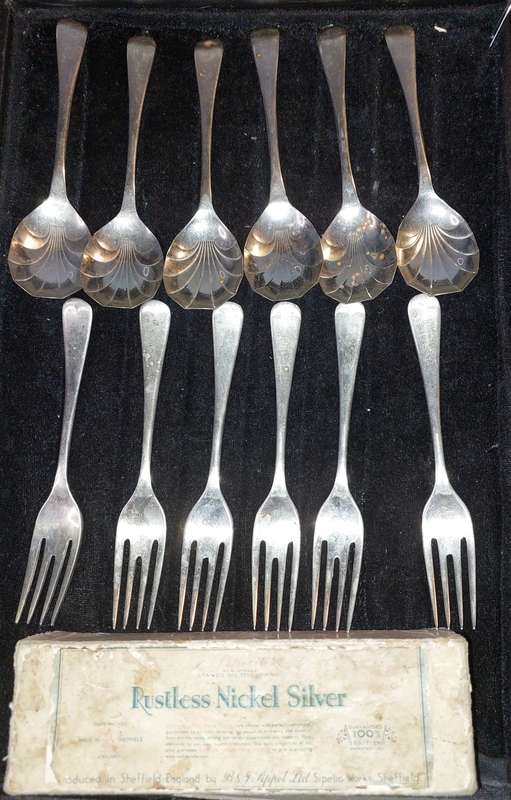 ANTIQUE RUSTLESS NICKEL SILVER SIPELIA FORKS AND SPOONS