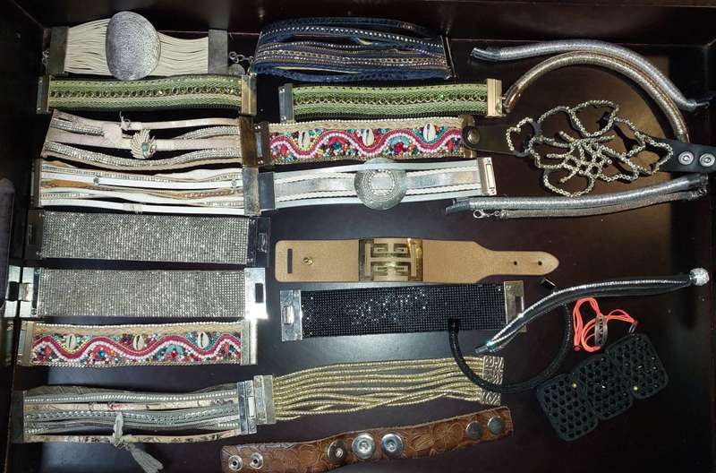 A COLLECTION OF COSTUME FASHION MAGNETIC BRACELET BANDS