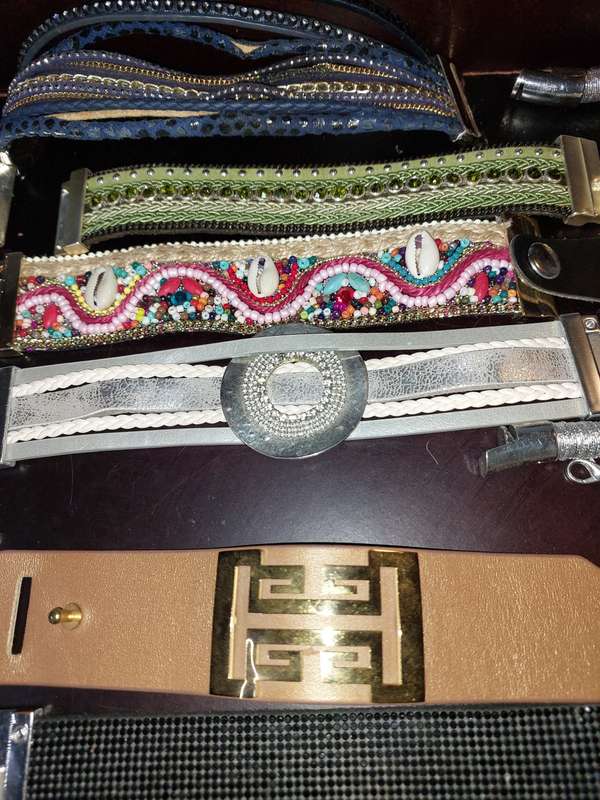 A COLLECTION OF COSTUME FASHION MAGNETIC BRACELET BANDS