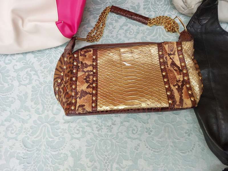 A VINTAGE JOB LOT DESIGNER FASHION LADYS TOTE HANDBAGS