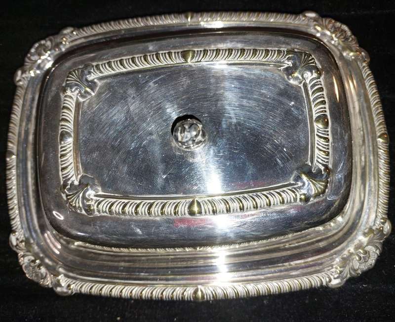 A VINTAGE EPNS BUTTER DISH SOLD AS IS