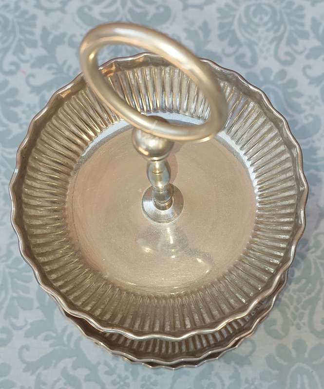 A VINTAGE ART DECOR 3 TIER TITBIT DESERT STAND