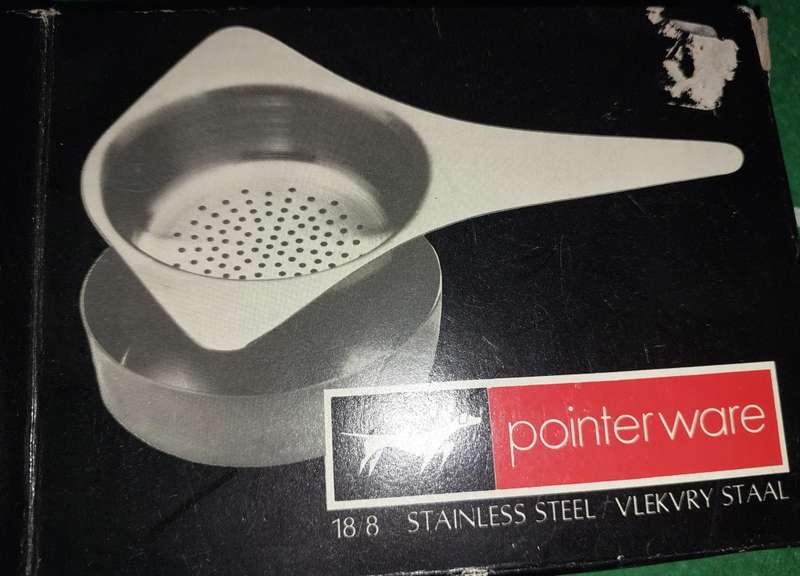A POINTER WARE TEA STRAINER