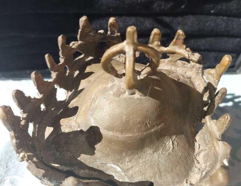 AN ANTIQUE 4 HEADED LORD VISHNU ANGKOR WATT BRONZE SCULPTURE