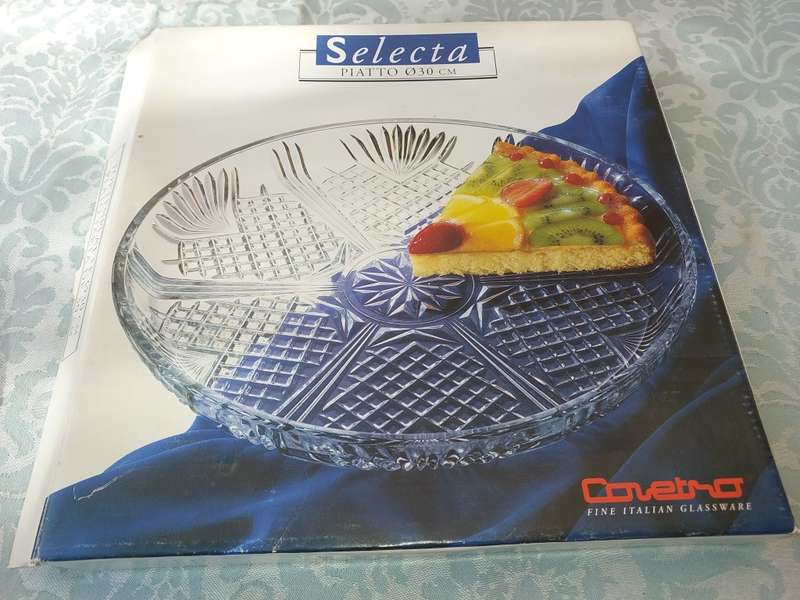 A BEAUTIFULL CORVETRO ITALIAN GLASS CAKE PLATTER