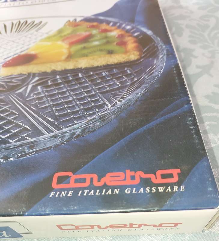 A BEAUTIFULL CORVETRO ITALIAN GLASS CAKE PLATTER