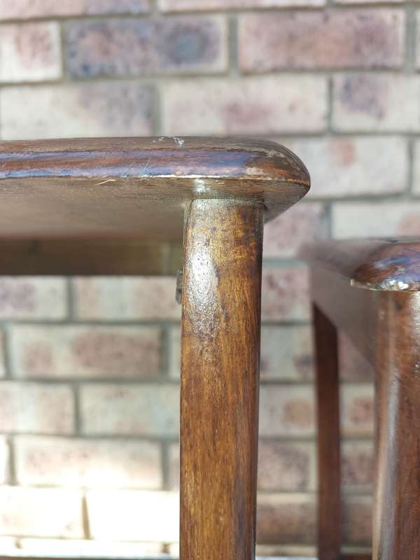 MID-CENTURY NESTING TABLES OF SOLID WOOD SOLD AS IS