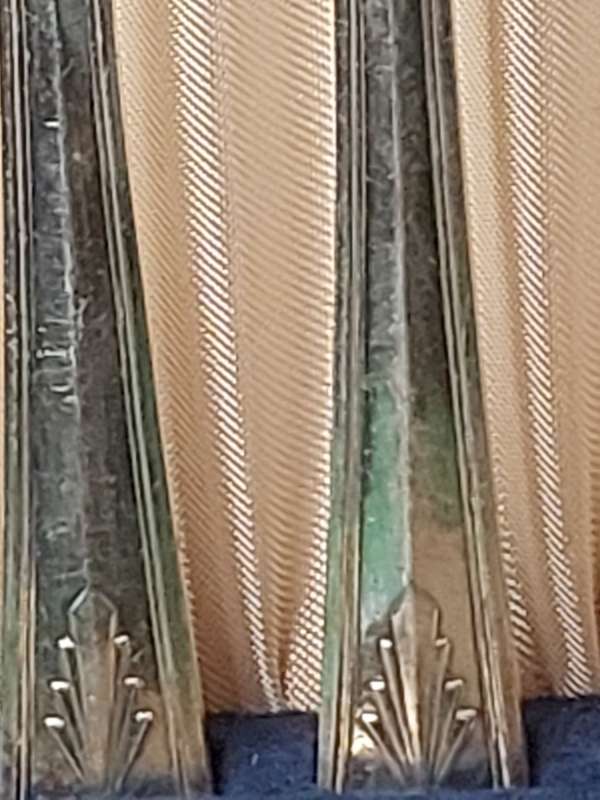 AN ANTIQUE FISH KNIFE AND FORK SET WITH A1 T.T & OS AP ENGLISH HALL MARKS