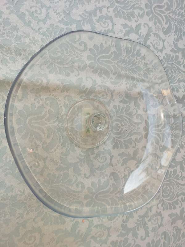 AN ART DECOR GLASS CAKE STAND