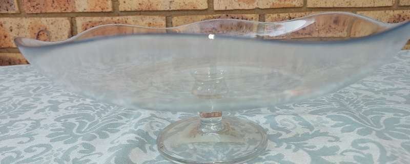 AN ART DECOR GLASS CAKE STAND