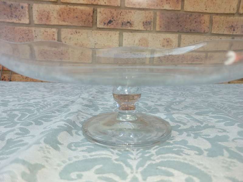 AN ART DECOR GLASS CAKE STAND