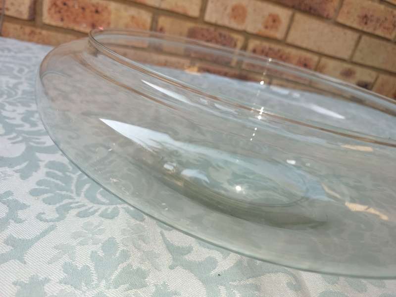 A GLASS FRUIT BOWL