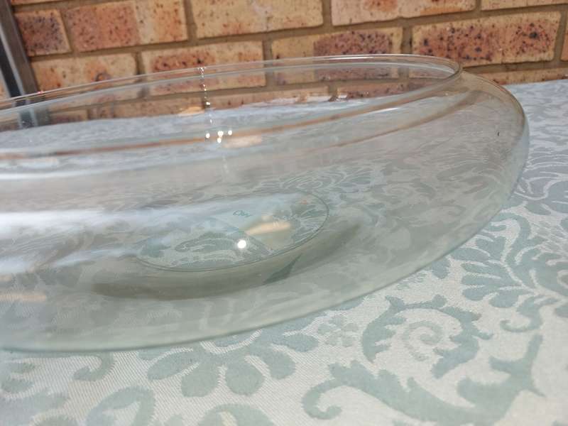 A GLASS FRUIT BOWL