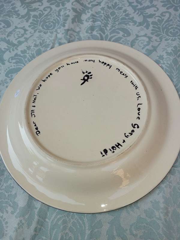 A HAND PAINTED SERVING PLATTER