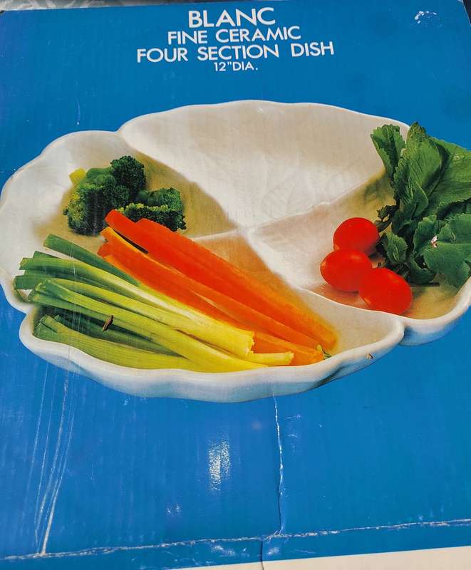 A BLANC FINE CERAMIC FOUR SECTION DISH