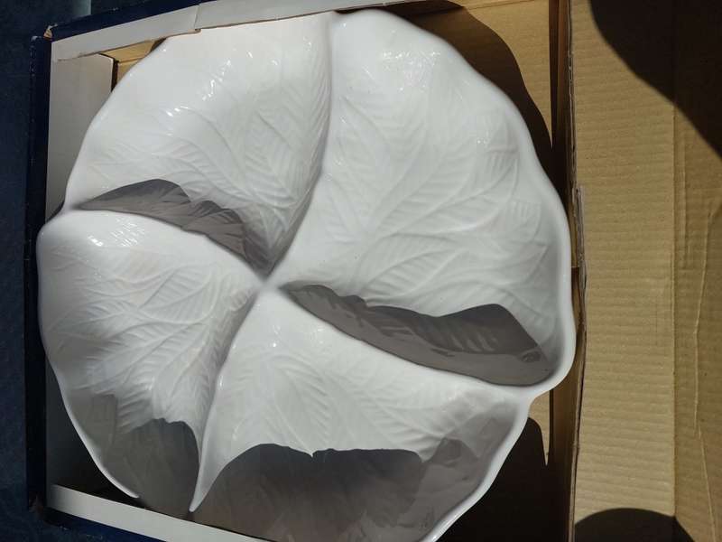 A BLANC FINE CERAMIC FOUR SECTION DISH
