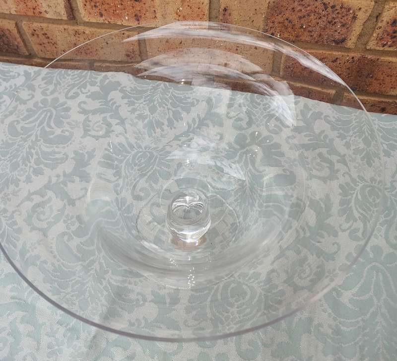 THREE ART DECOR LARGE GLASS SERVING BOWLS