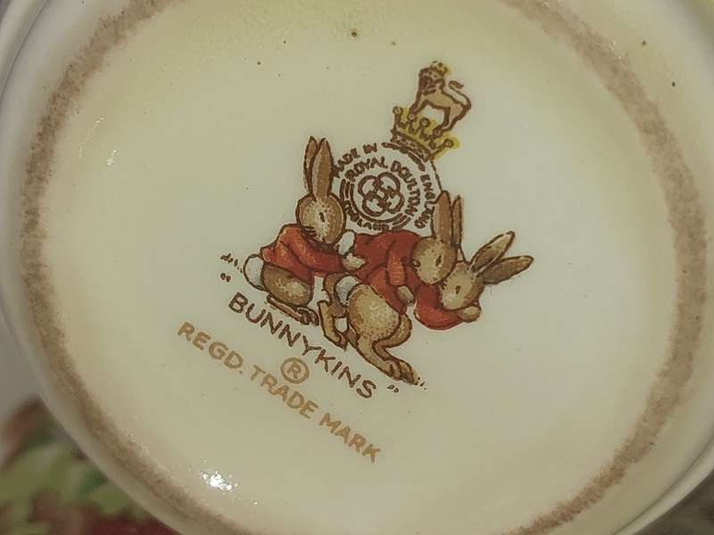 A RARE ROYAL DOULTON BUNNYKINS TEA CUP AND SAUCER
