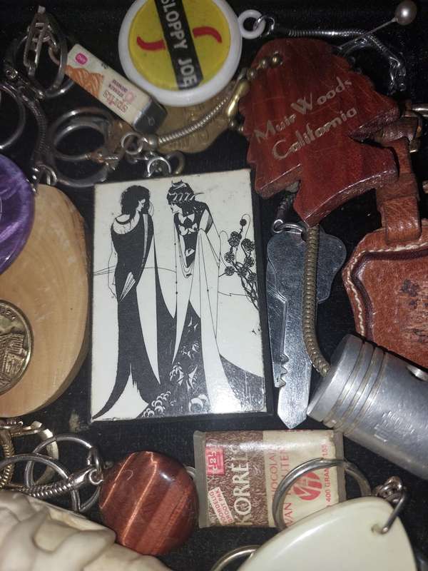 A bulk collection of erotica key rings sold  as is