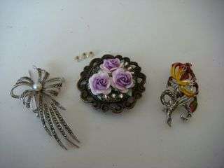 3 ANTIQUE BROOCHES