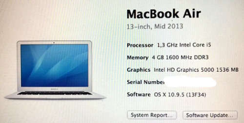 MacBook Air: 13",  i5, 128GB SSD, 4GB RAM (Mid 2013)