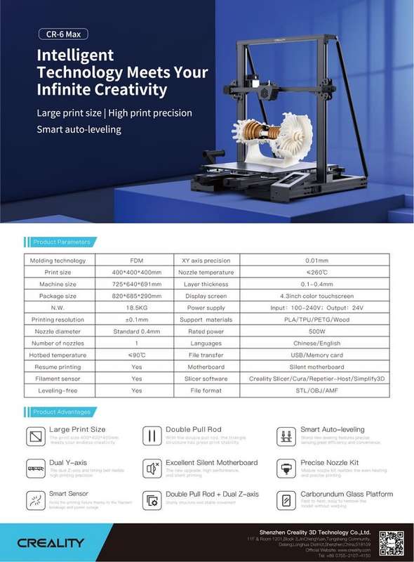 Creality CR-6 Max 3D Printer