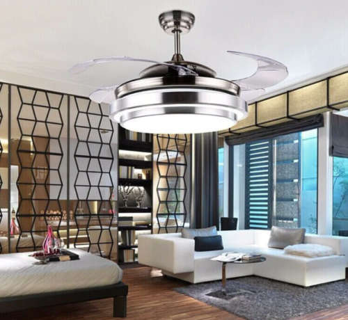 Remote Control Modern Luxury Quiet Auto Folding Invisible Ceiling Fan