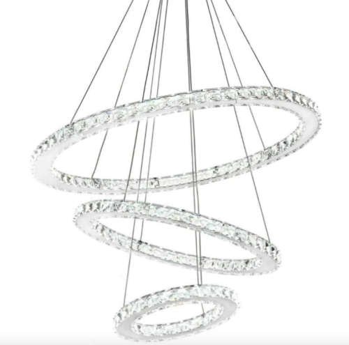 Crystal Chandelier Light Three Rings