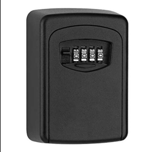 Key Storage Lock Box with 4 Digit Combination(Black & Silver)