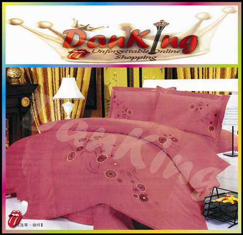 6 Piece Quality Cotton Bed Linen - Queen Size Dusty Pink Duvet Set (Curtains on order)
