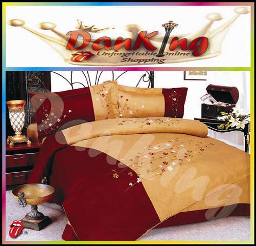 6 Piece Cotton Blend Bed Linen - Queen Size - ChestNut Duvet Set